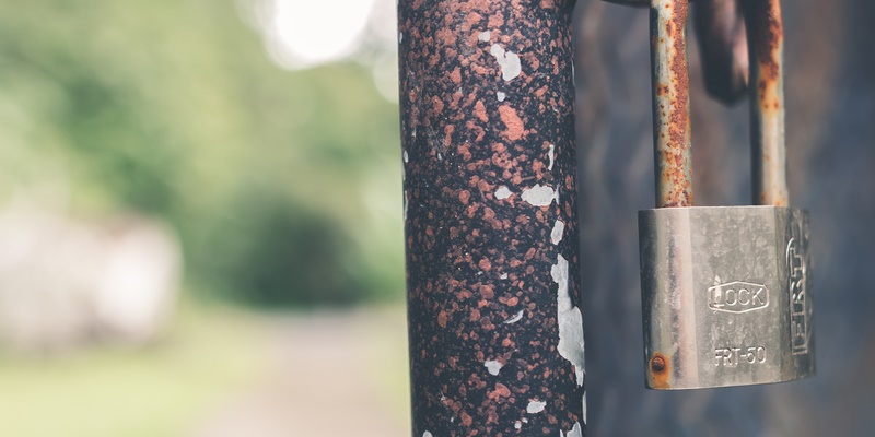 Rusty Lock on Old Gate