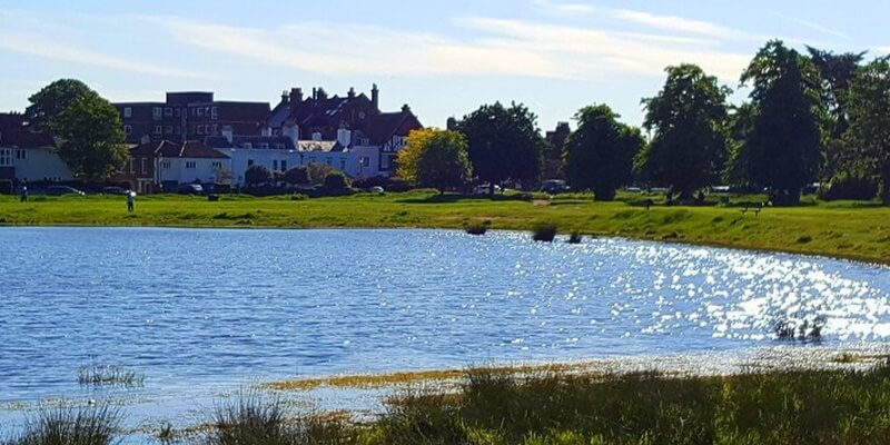 Country Lake next to Town