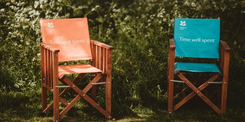 Two National Trust chairs signifying co-branded promotions.