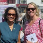 Journalist and BBC broadcaster Samira Ahmed with Kim Peacock