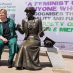 Emily Thornberry MP with Emily Davison memorial statue. Credit: Rachel Thornhill