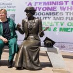 Emily Thornberry MP with Emily Davison memorial statue. Credit: Rachel Thornhill