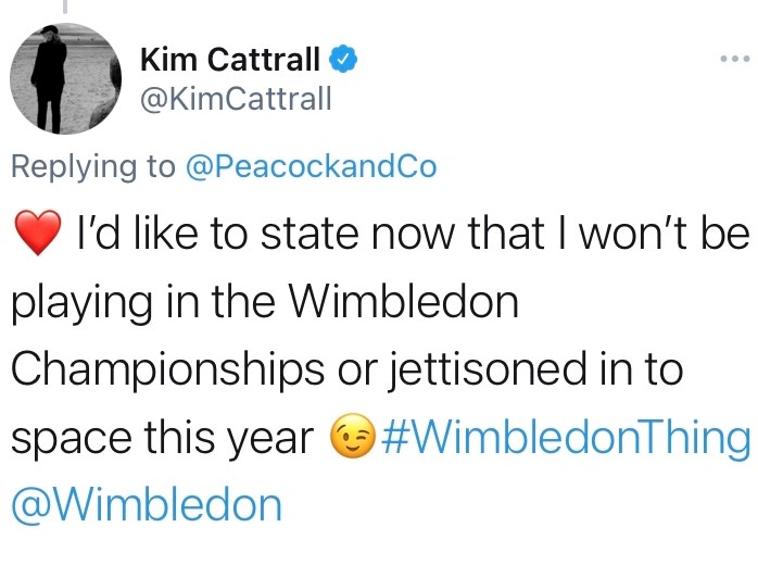 Kim Cattrall twitter post