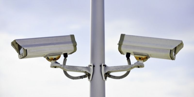 Surveillance cameras signifying Ring doorbell and GDPR