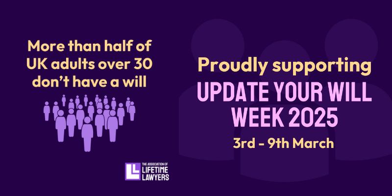 Update your will week 2025 graphic of people highlighting half of adults over 30 do not have a will.